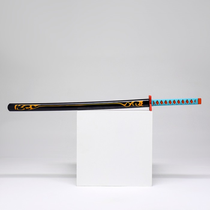 Макет оружия «Сувенирная катана Нобу», 102 см, чёрная с голубой рукоятью, пенополистирол