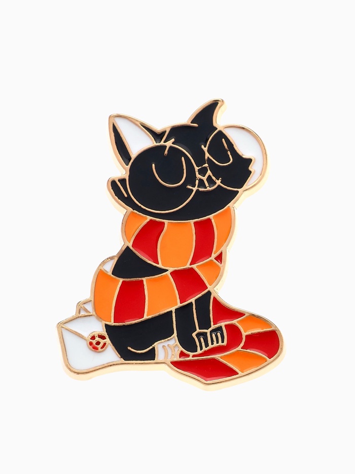 Значок «Кот» гриффиндорец, цветной в золоте