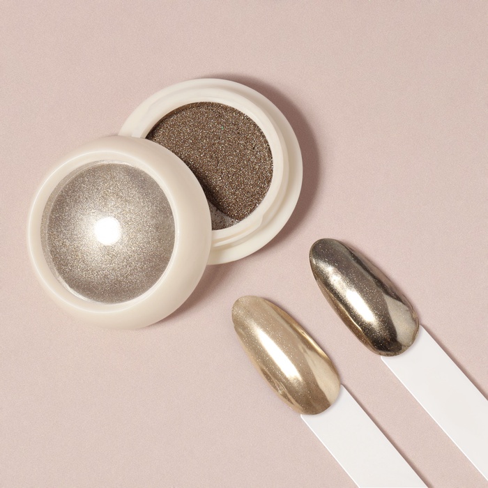Втирка для ногтей, с аппликатором, зеркальное золото