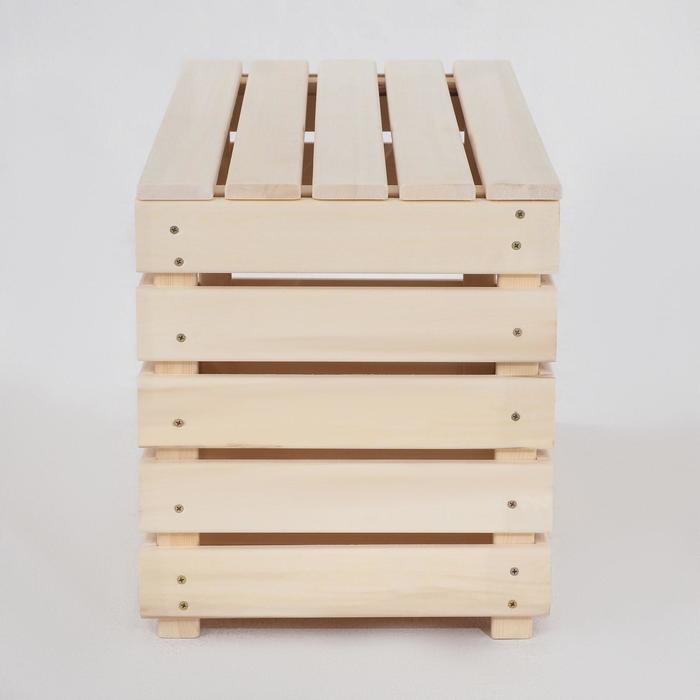 Лавка с ящиком для бани и сауны, 80×40×45 см, липа, «Добропаровъ»