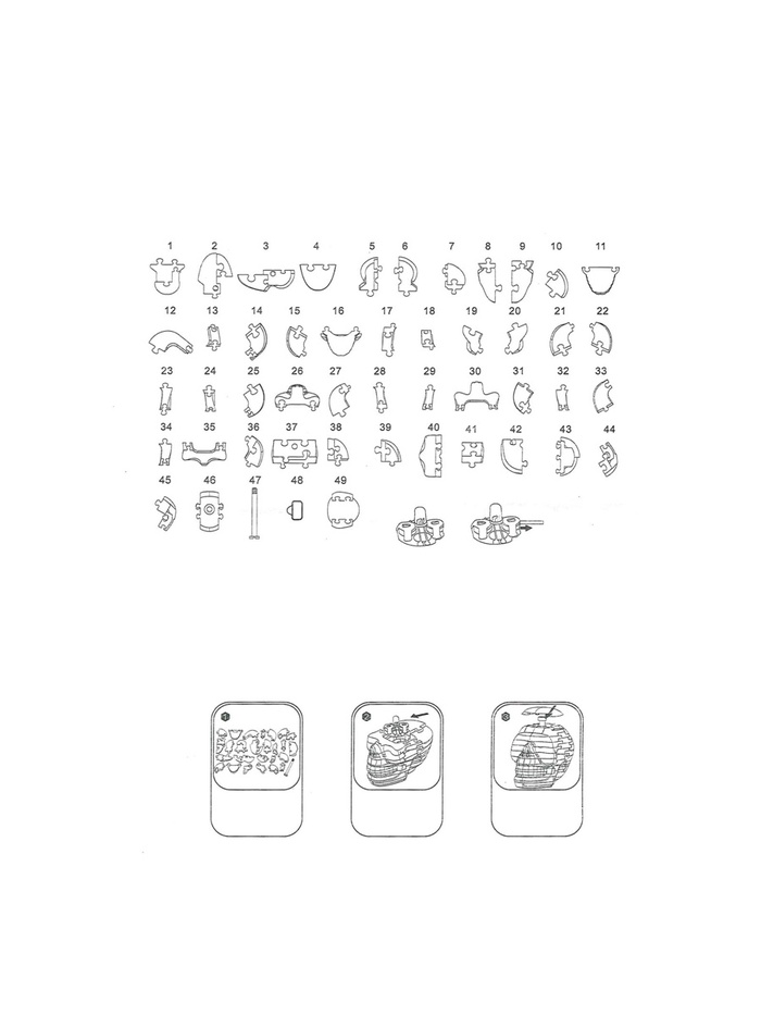 3D пазл кристаллический «Череп», 49 деталей, световые эффекты, работает от батареек