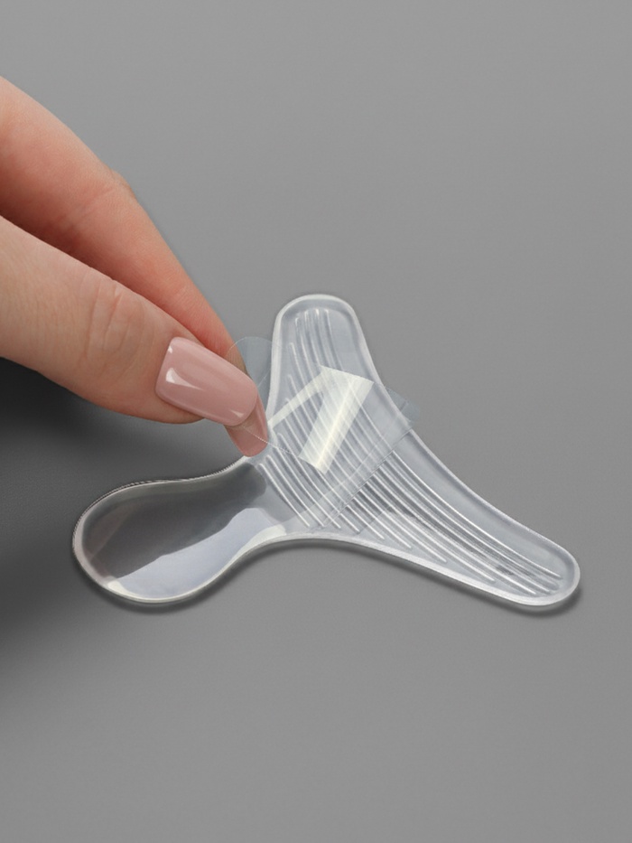 Пяткоудерживатели для обуви, с подпяточником, на клеевой основе, силиконовые, 9×6.8 см, пара, прозрачные