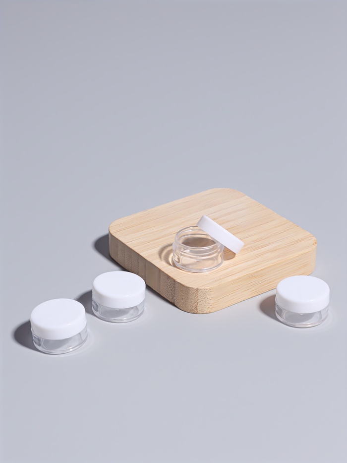 Баночки для хранения, 5 мл, d=2.8 см, набор 4 шт., белые, прозрачные