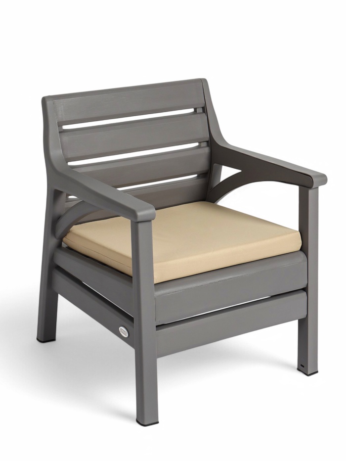 Набор садовой мебели «Евпатория»: 2 кресла, стол, двухместный диван, серый