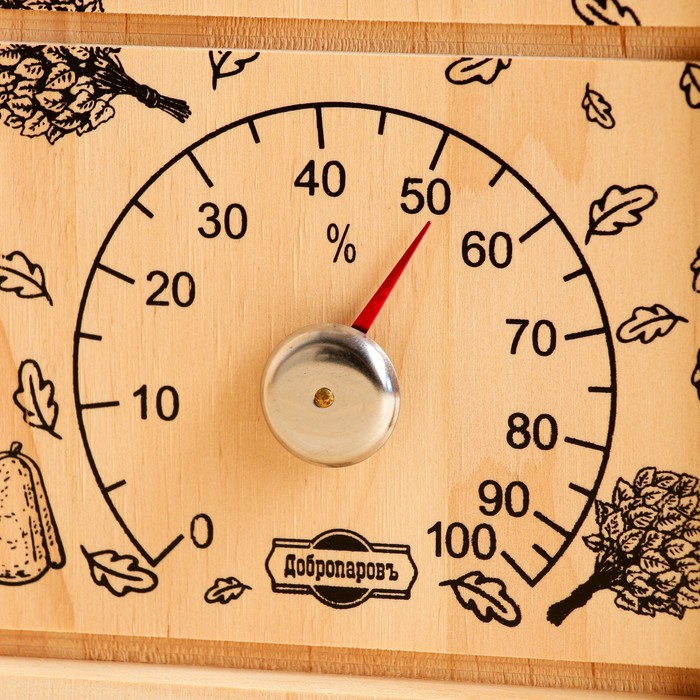 Термометр - гигрометр для бани и сауны «Домик», деревянный, «Добропаровъ»