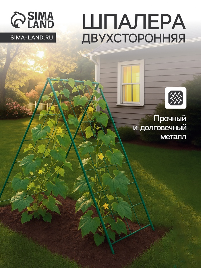 Шпалера для огурцов, двухсторонняя, 118×78 см, металл