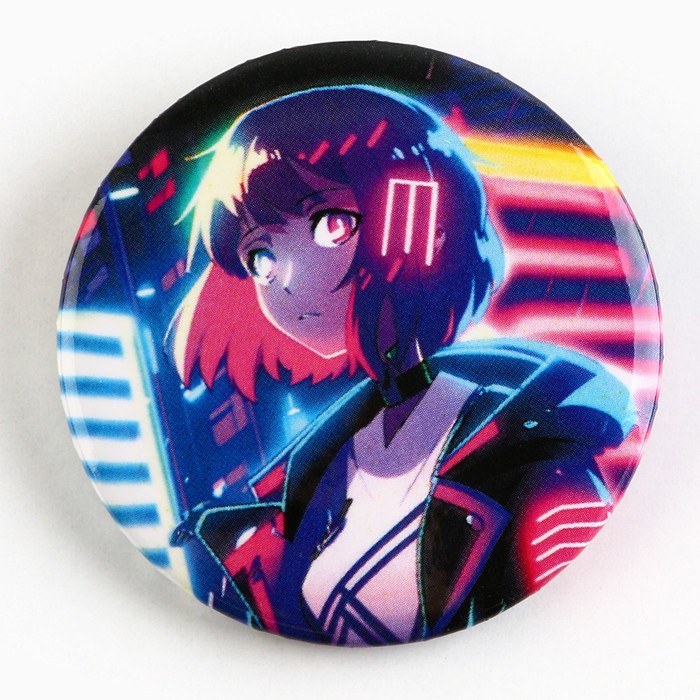 Значки закатные «Аниме девочки», d=3.8 см, МИКС
