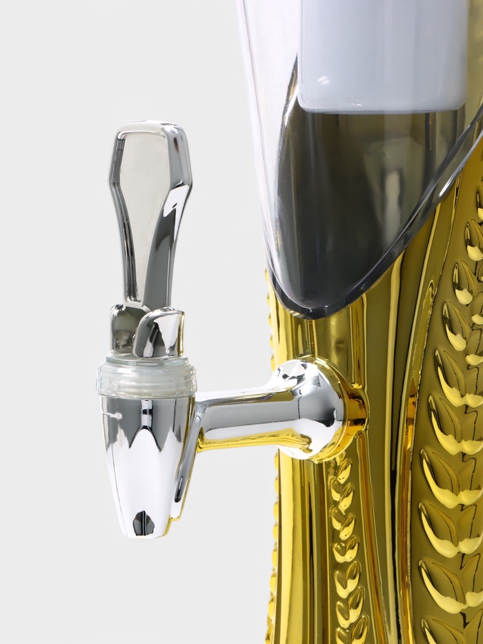 Башня пивная Empire, колба 3 л, ёмкость для льда, подсветка, пластик, золотистая