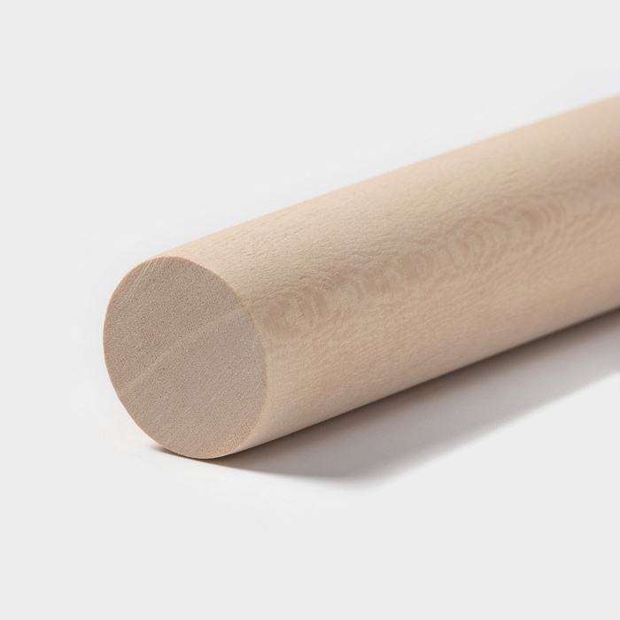 Скалка для теста Доляна, дерево, 28 см