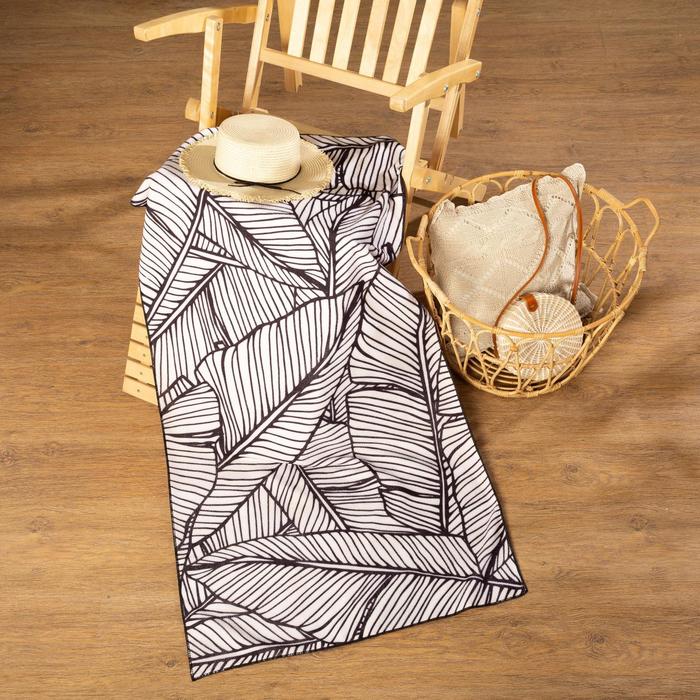 Полотенце пляжное с ручками Этель «Листья», 70×140 см, 250 г/м²