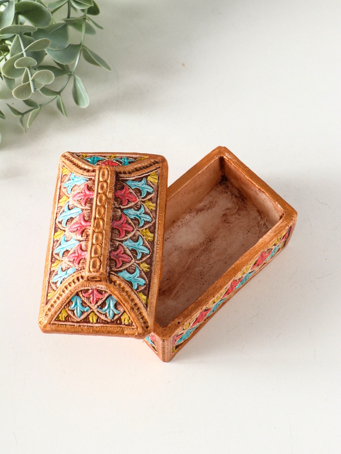 Шкатулка для украшений «Ларец цветной», гипс, 7.5×10×6 см