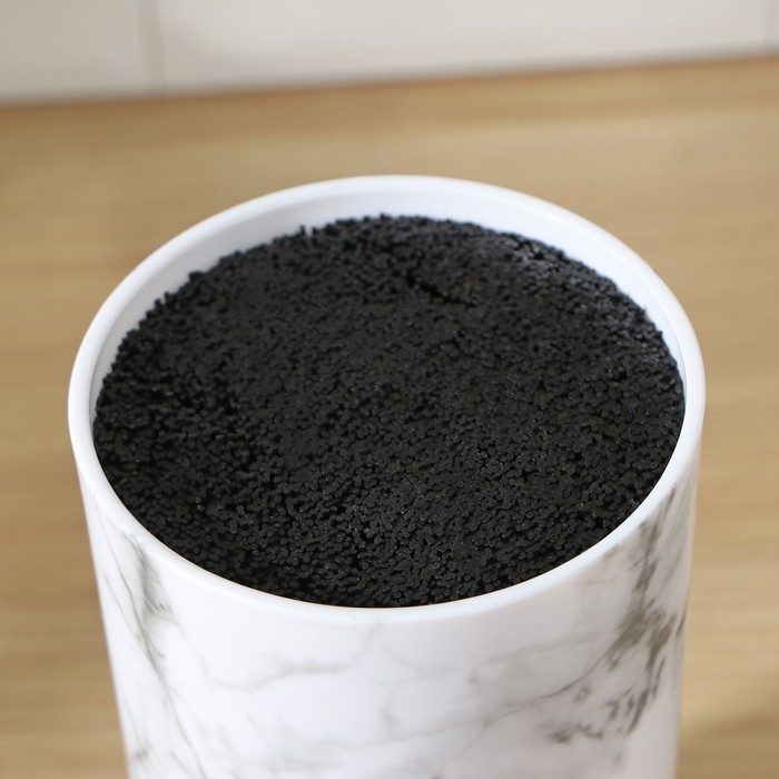 Подставка для ножей с наполнителем Доляна «Мрамор», 22×11 см, белая