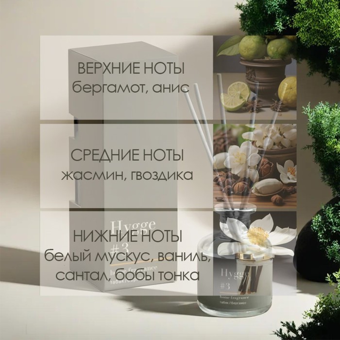 Диффузор Hygge ароматический, 50 мл, табак и бергамот