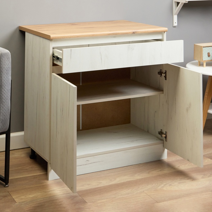 Шкаф напольный «Зара», 1 ящик, 2 двери, 800×600×850 мм, цвет крафт белый