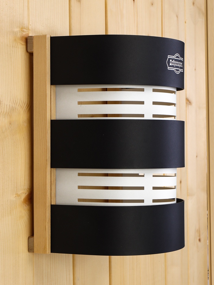 Абажур для бани и сауны «Лофт», настенный, деревянный, металлический, «Добропаровъ»