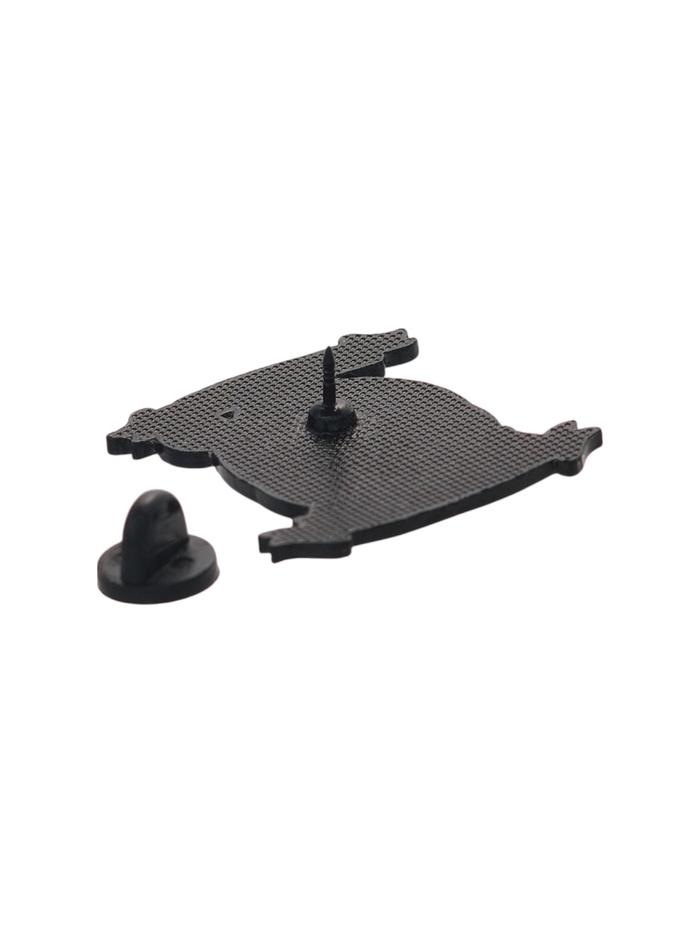 Значок «Котёнок» в тыкве, цветной в чёрном металле