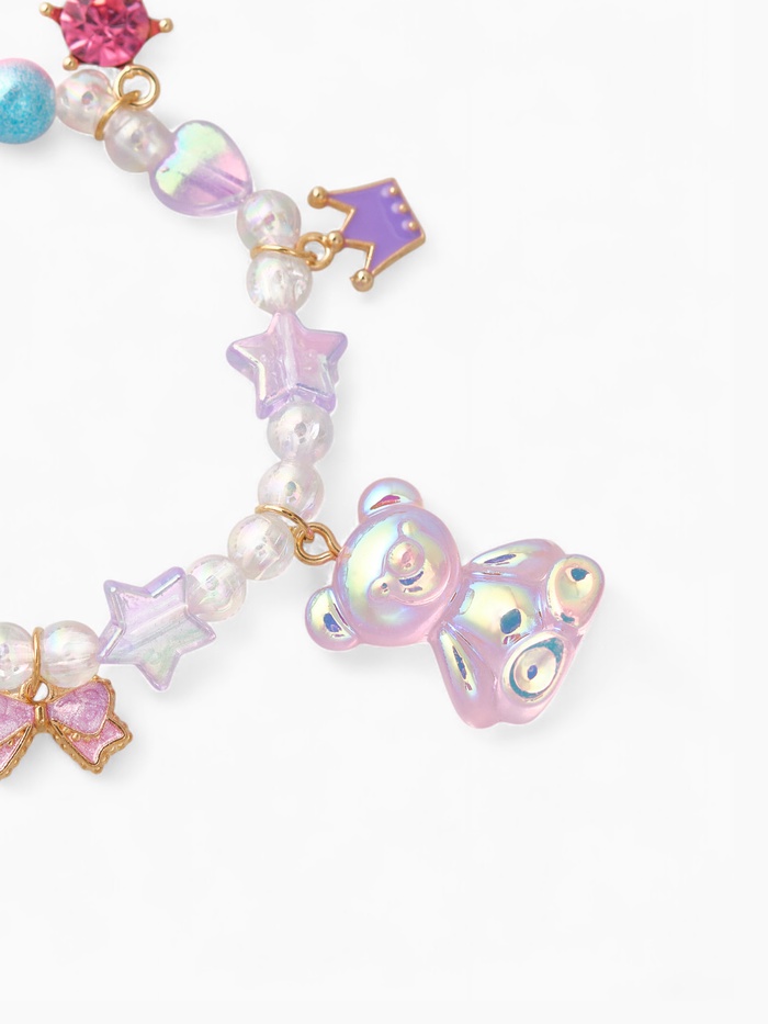 Браслет детский «Выбражулька. Мишка и звёзды», d=5.5 см, фиолетовый