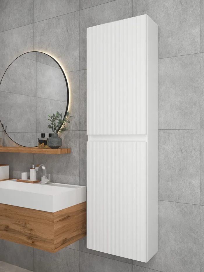 Шкаф пенал навесной для ванной комнаты и туалета «MH11 - MA», 1548×450×217 мм, цвет белый - М 10