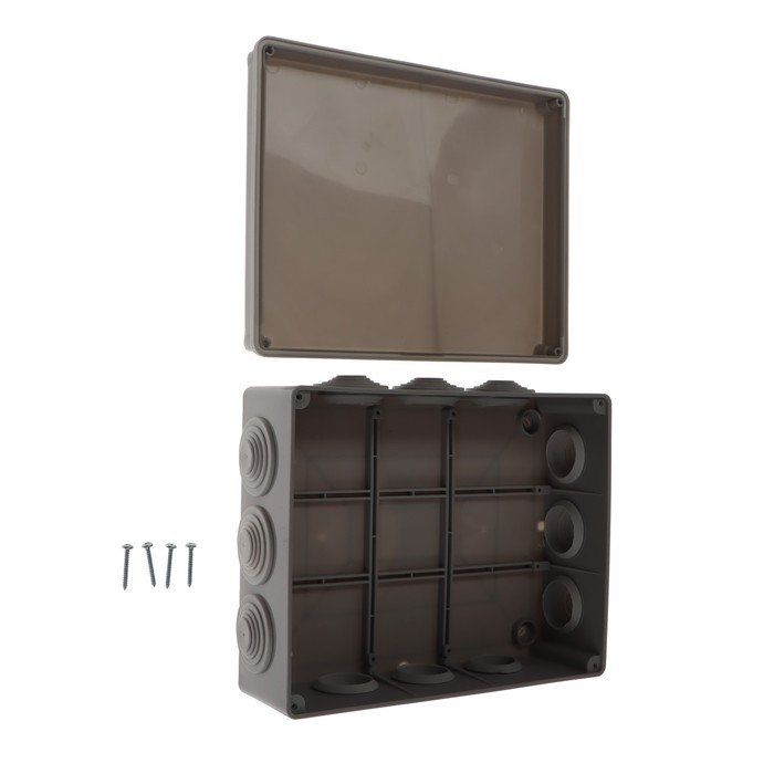 Коробка распределительная Luazon Lighting, 240×190×90 мм, IP54, для открытой установки, серая