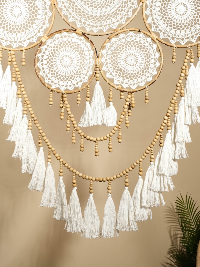 Ловец снов «Вдохновение», 85×2×130 см, текстиль, ротанг