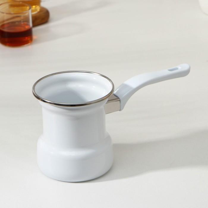 Кофеварка, 400 мл, индукция, эмалированная сталь, белый