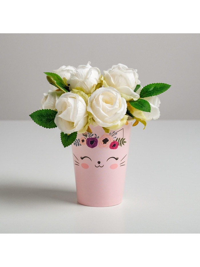 Стакан для цветов «Котик», 350 мл