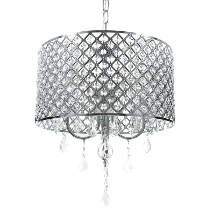 Люстра BayerLux «Савой» 4хЕ14 40 Вт хром 55×55×50-110 см