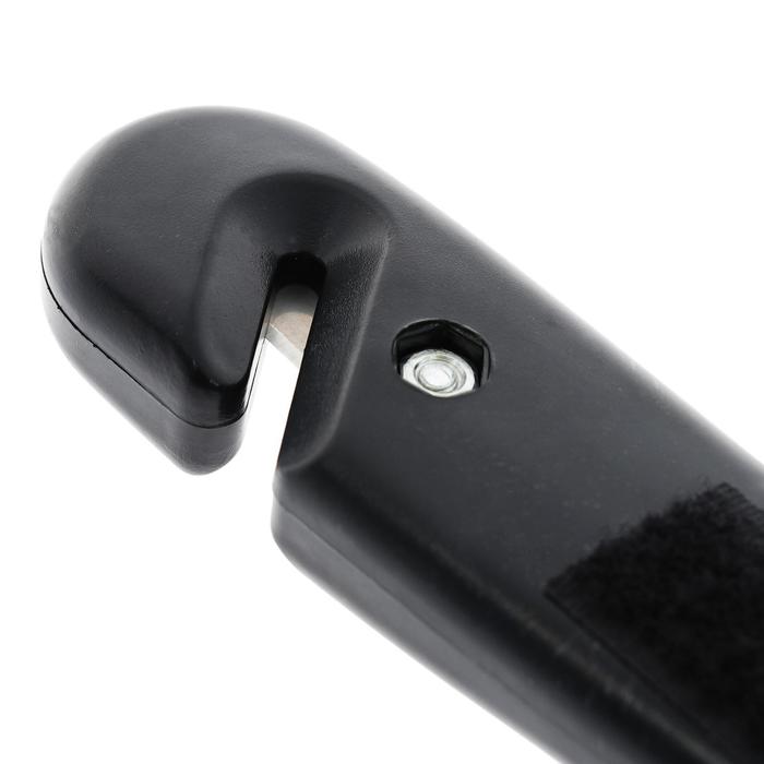 Аварийный молоток для разбивания стёкол с ножом для ремня, крепление на липучке, пластик, чёрный