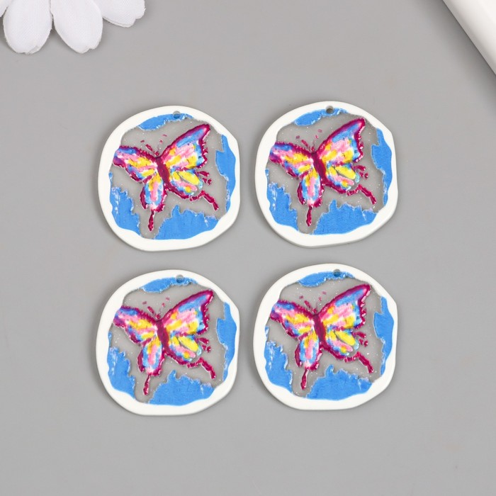 Декор для творчества акрил «Акварельная бабочка», 0.2×3×3.2 см