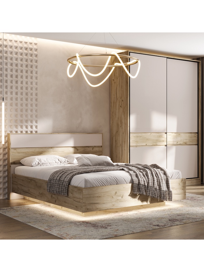 Шкаф – купе «Роджина», 1800×520×2400 мм, цвет кашемир/дуб крафт серый