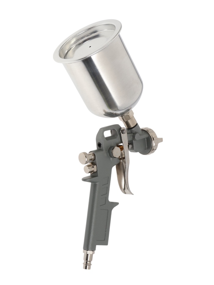 Краскораспылитель пневматический ТУНДРА, до 4 бар, сопло 1.5 мм, верхний бачок 0.6 л
