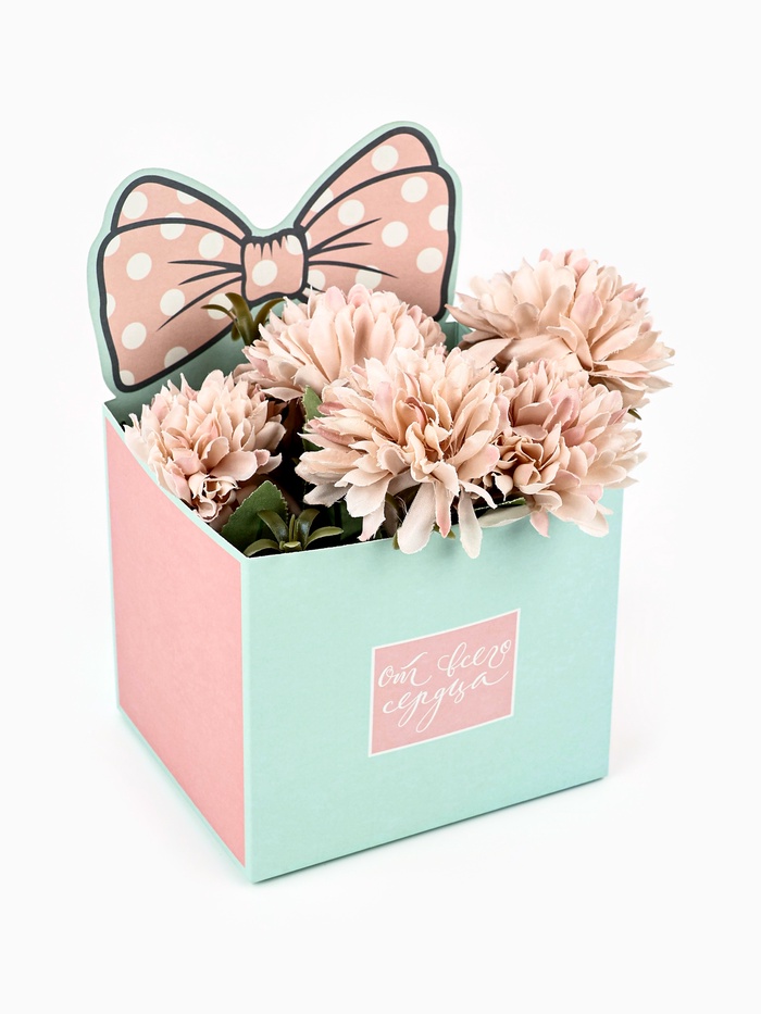 Коробка для мини букетов «От всего сердца», 12×20×10 см