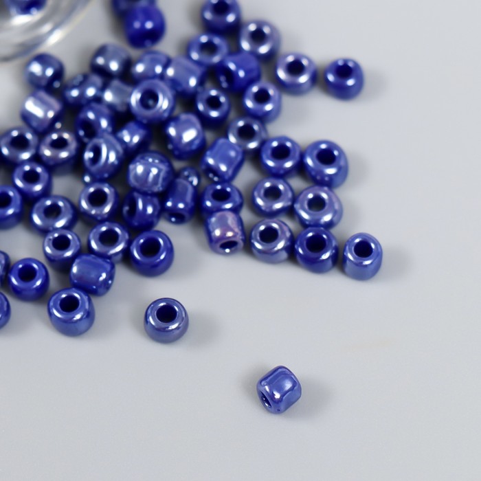 Бисер 6/0 в бутылочке «Тёмно-синий», 20 г, керамический блеск, 6×2×2 см