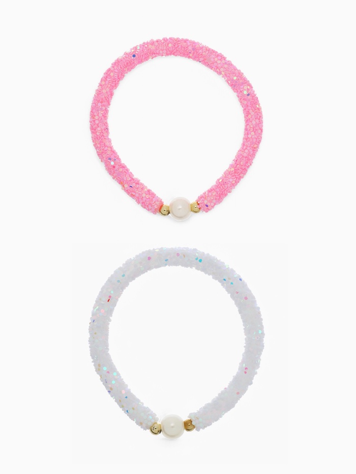 Браслет детский «Выбражулька. Пайетки», d=5 см, бело-розовый