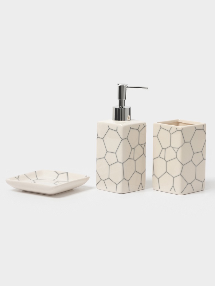 Аксессуары для ванной «Жираф», 3 предмета: мыльница, дозатор для мыла 360 мл, стакан 360 мл