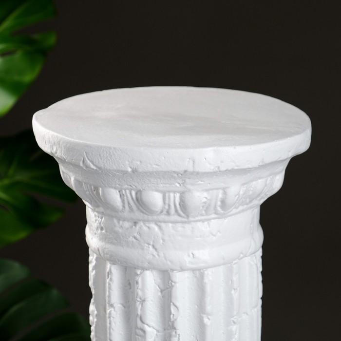 Колонна декоративная «Круглая средняя», гипс, 22×22×45 см, белая