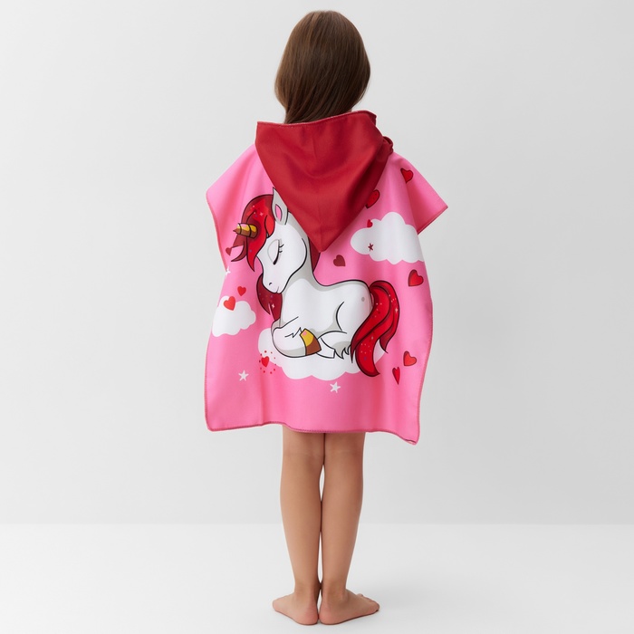 Полотенце - пончо детское LoveLife «Пони», 60×120 см, розовое