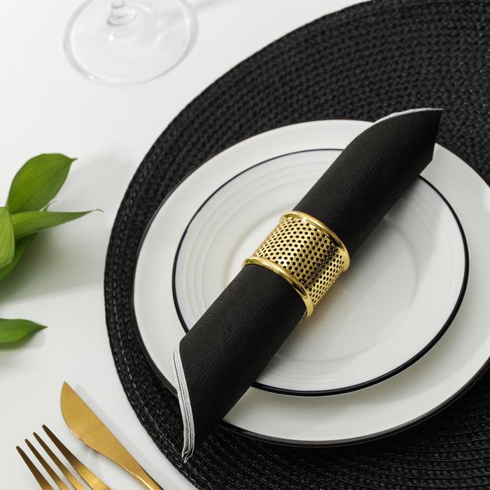 Кольцо для салфетки «Лист», 4×3.5 см, железо, золотистое