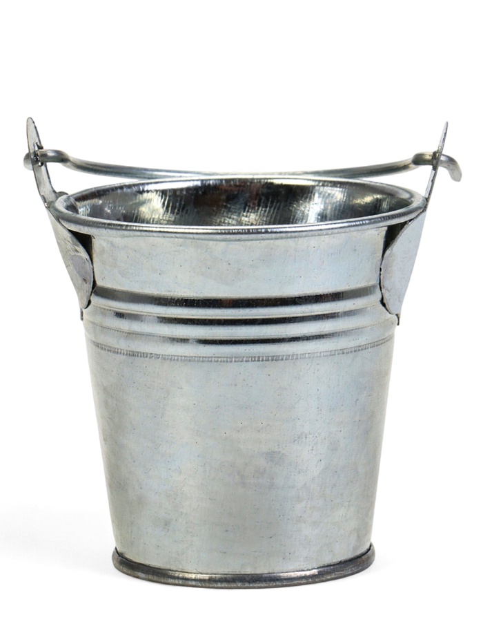 Декоративно кашпо для цветов «Ведёрко альма», 100 мл, d=5.3 см, h=5.6 см, металлическое