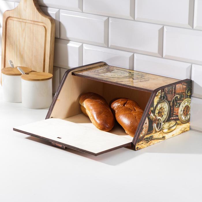 Хлебница Доляна «Клад», дерево, 20×28.5×13 см, коричневая