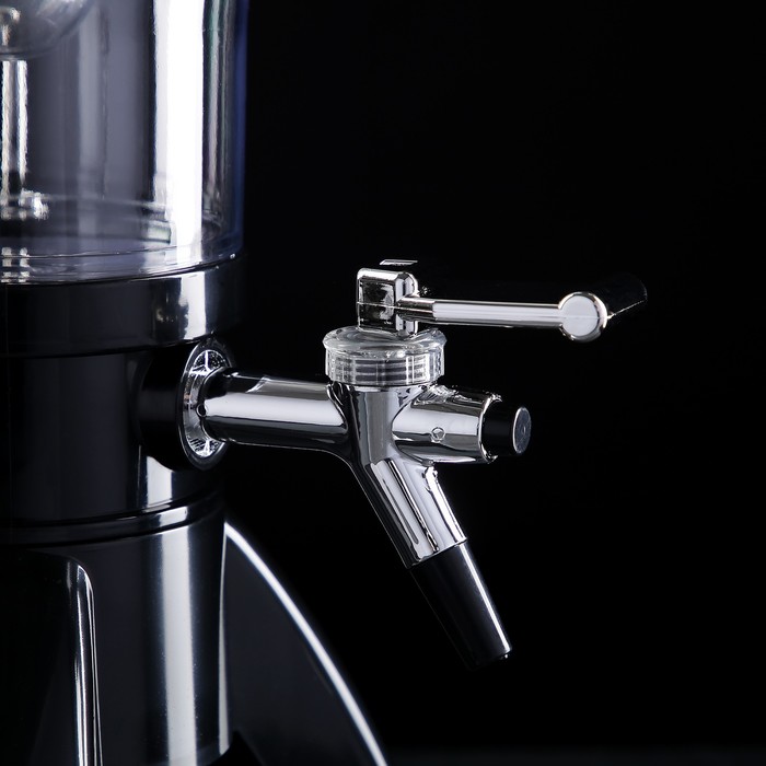 Башня пивная «Ракета», 3 л, колба для льда, 3 крана, пластик, чёрная