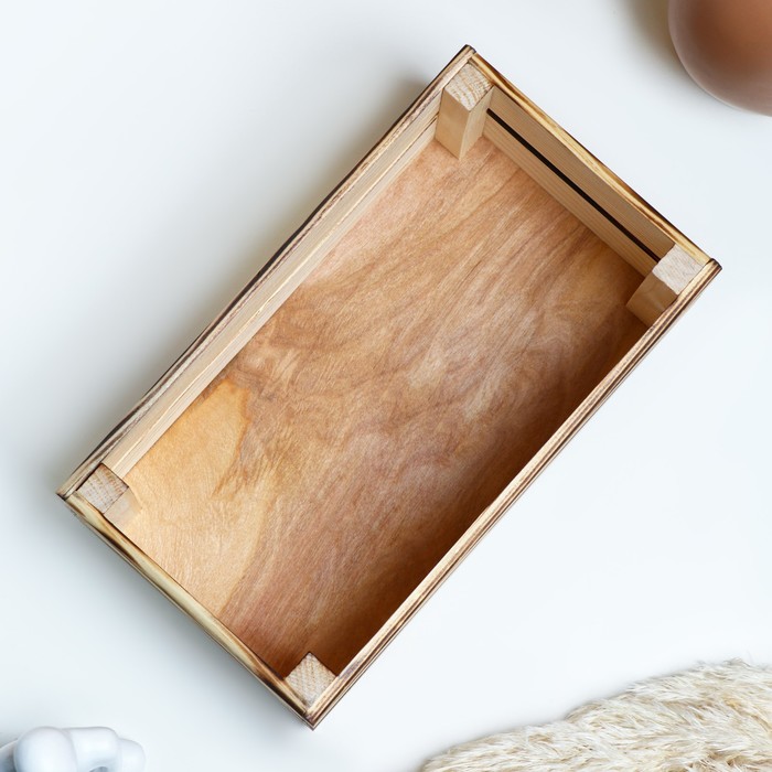 Кашпо для цветов «Двушка лайт», 24.5×13.5×9 см, деревянное, обожжённое