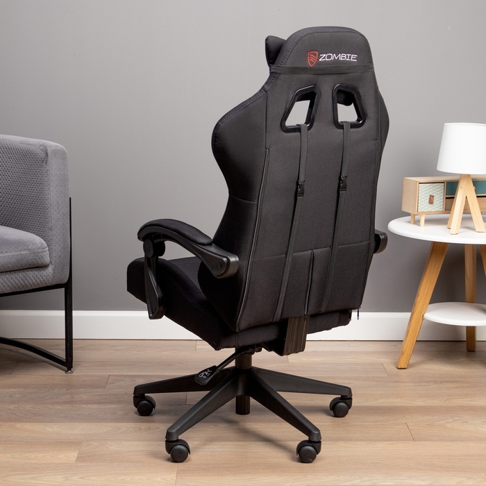 Кресло игровое «Бюрократ» Zombie Predator Neo Black, с подлокотником, на колёсиках, ткань, цвет чёрный