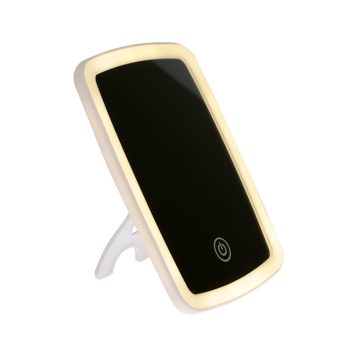 Зеркало Luazon KZ-03, подсветка, настольное, 3 режима свечения, 3×ААА (не в комплекте), USB, белое