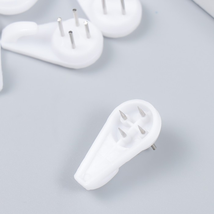 Крючок универсальный, пластик, металл, набор 5 шт., 3×1.5 см