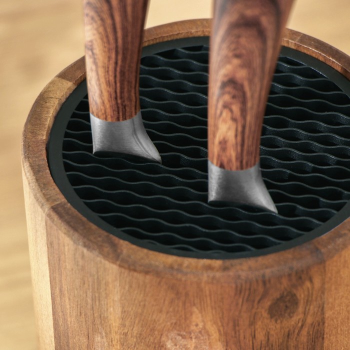 Подставка для ножей GUNGNIR, 22.5×12.7 см, дерево, тропическая акация