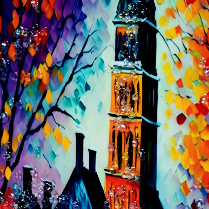 Картина акрил «Вечерний город», 40×30 см