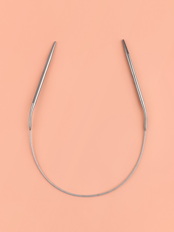 Спицы круговые, для вязания, с металлическим тросом, d=4 мм, 10/40 см