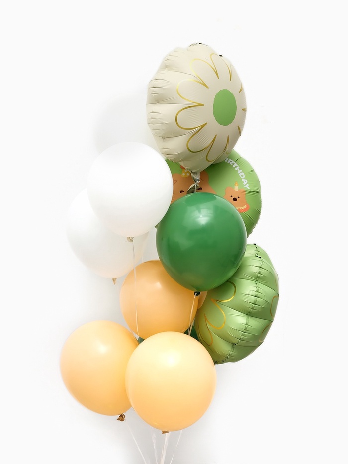 Воздушные шары «Капибара с ромашкой», фольга, латекс, набор 12 шт.