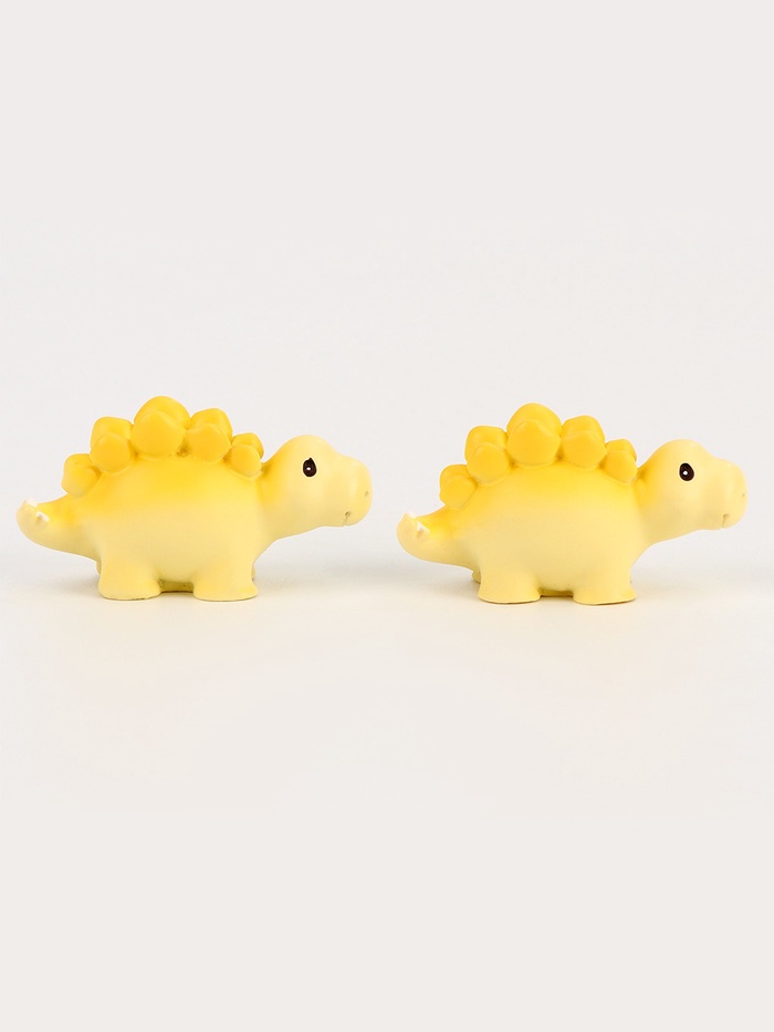 Миниатюра кукольная «Динозаврик», набор 2 шт., размер 1 шт. — 3×5.5×2 см, цвет жёлтый
